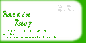 martin kusz business card